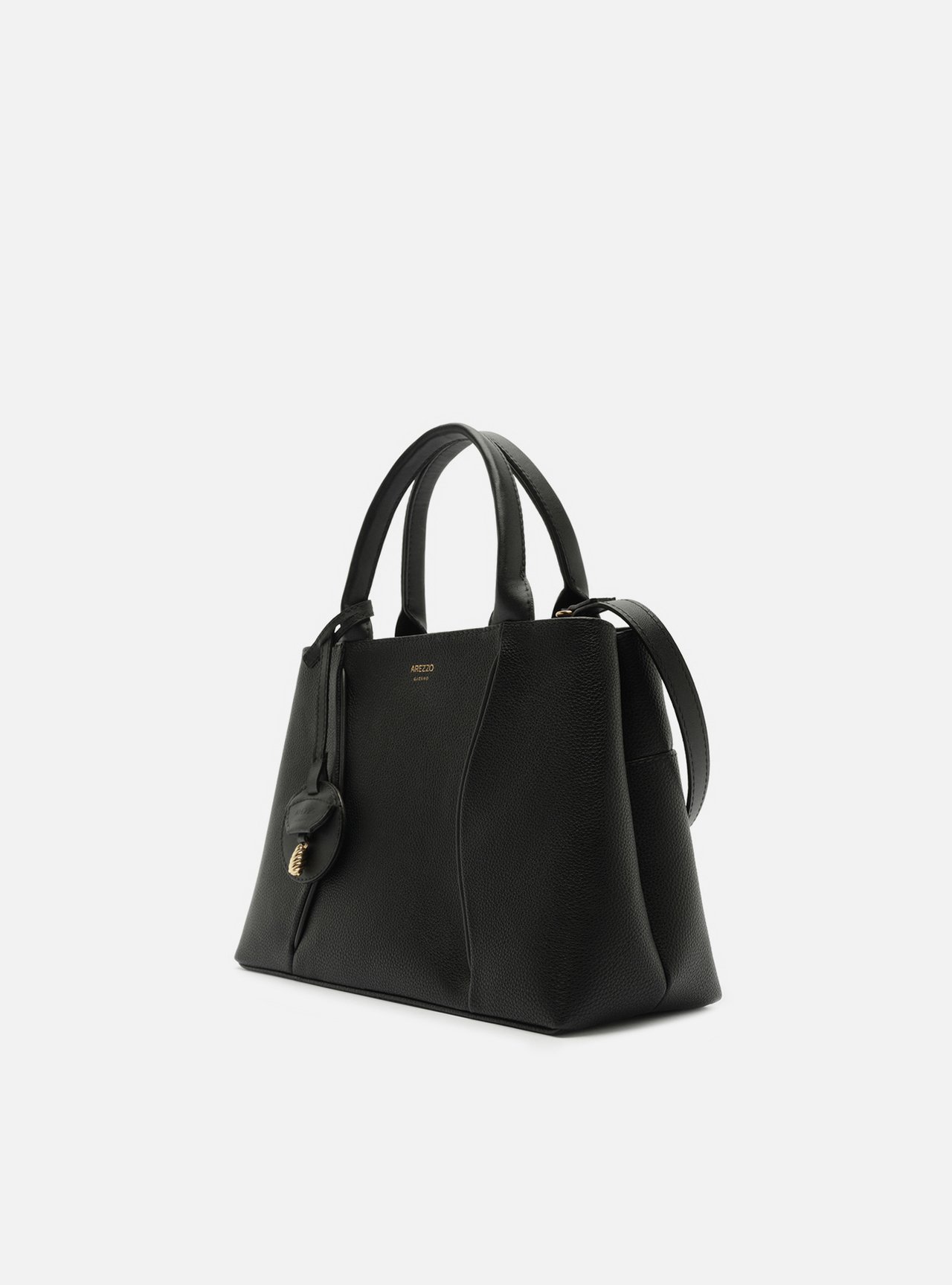 Bolsa Tote Preta Média Metais — foto 2