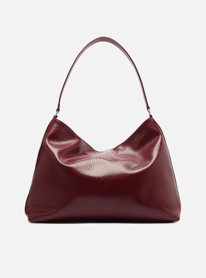 Bolsa Tiracolo Envernizada Bordô Grande