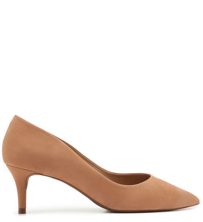 Scarpin Nobuck Salto Kitten Nude