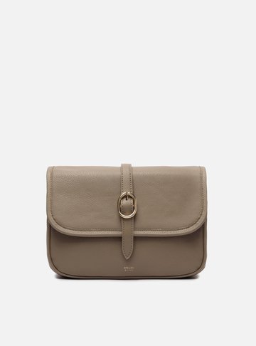 Bolsa Tiracolo Cinza Média Fivela