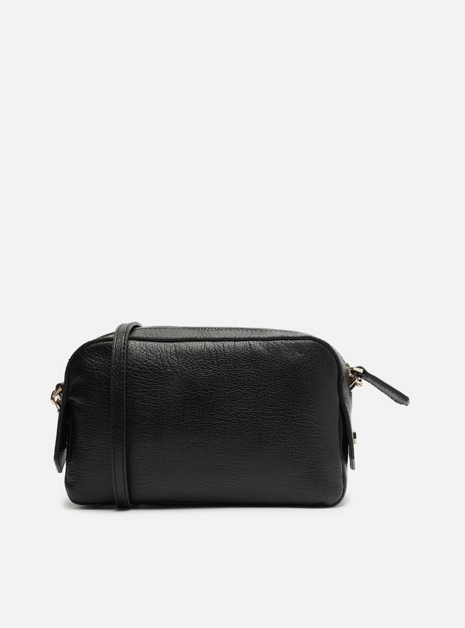 Bolsa Tiracolo Preta Couro Abraccio 2.0 Pequena