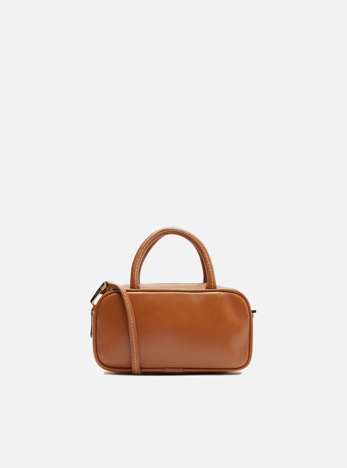 Bolsa Tiracolo Marrom Couro Bead ZZ Pequena