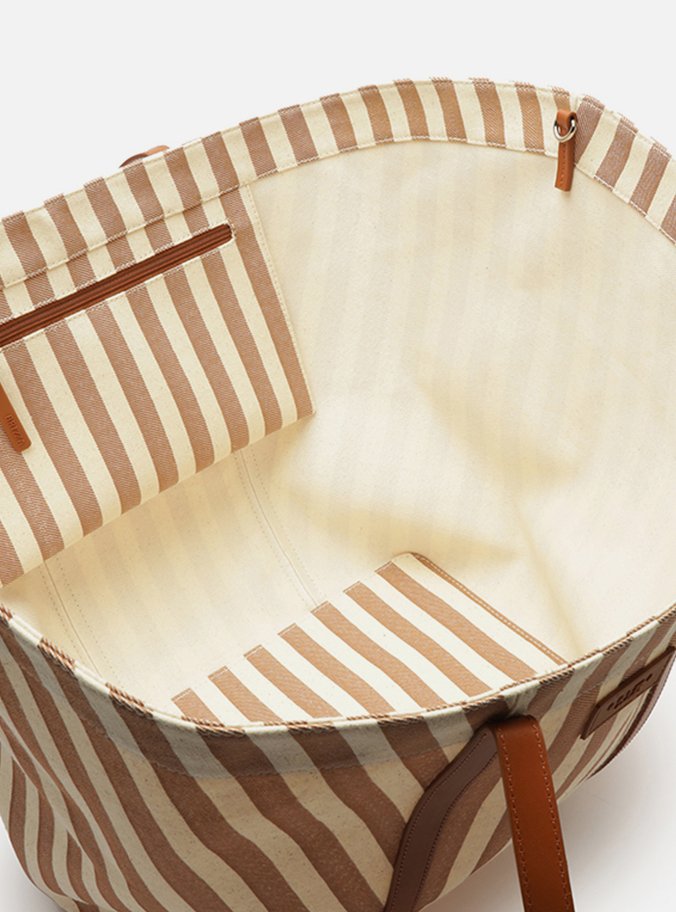 Bolsa Shopping Grande Marrom Listras