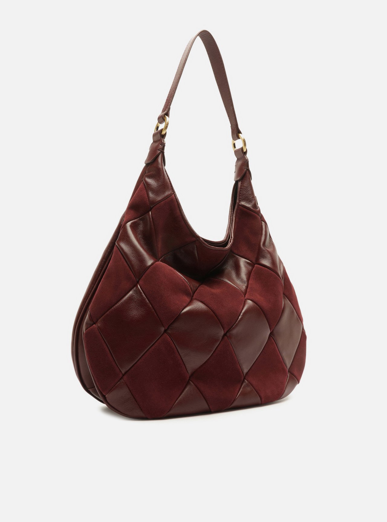 Bolsa Hobo Preta Couro Média Matelassê Metais — foto 5