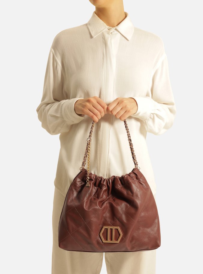 Bolsa Hobo Marrom Nero Couro Esther Grande