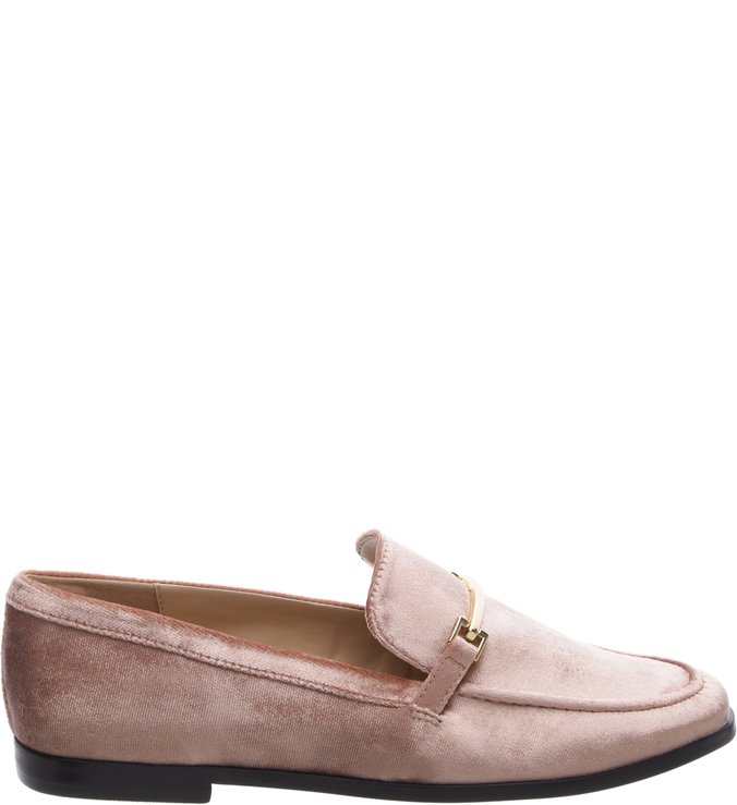 Mocassim Rose Veludo Little Metal