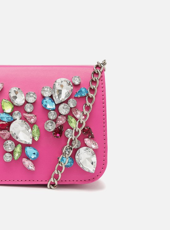 Mini Bag Tiracolo Rosa Couro Safira PatBo