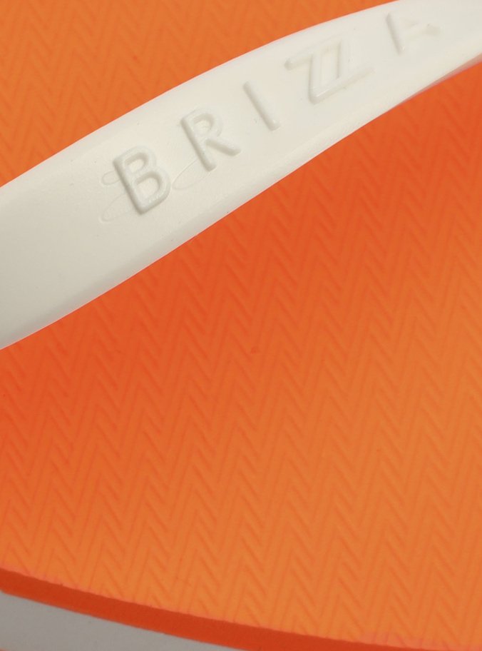 Chinelo Laranja Neon e Branco Plataforma Brizza