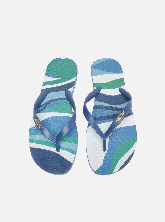 Chinelo de Dedo Estampado Azul Brizza