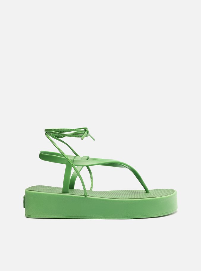 Sandália Verde Flatform Amarração Brizza