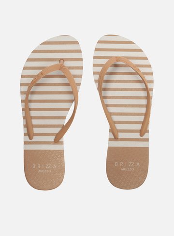Chinelo  Marrom Listras Brizza