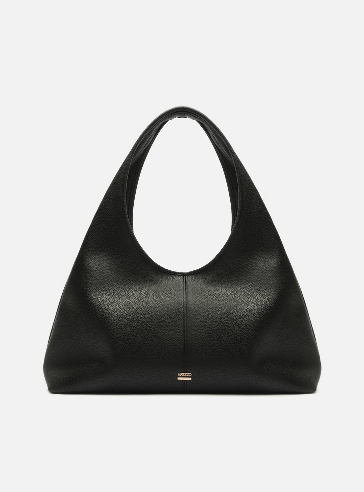 Bolsa Hobo Preta Média Metais — foto 1