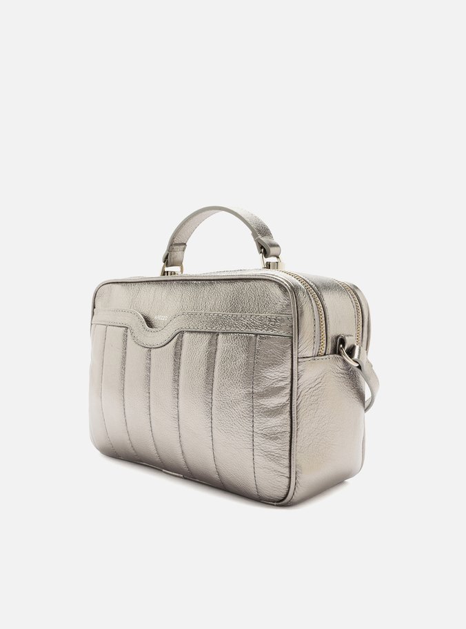 Bolsa Tiracolo Prata Couro Francine Média