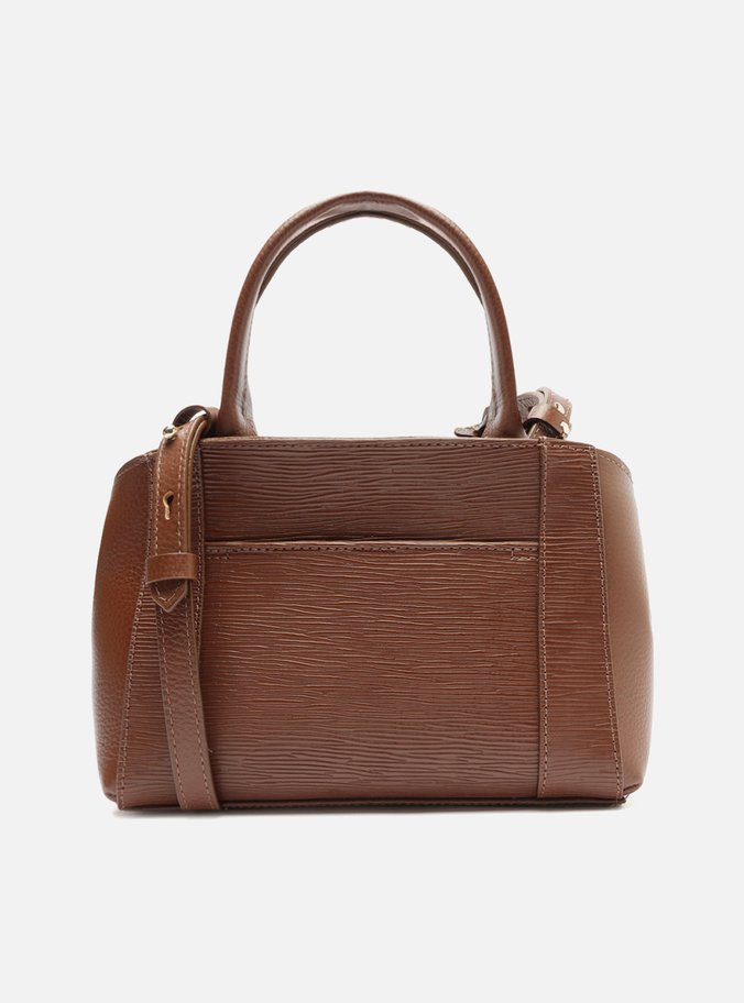 Bolsa Tote Marrom Couro Wave Bella Pequena