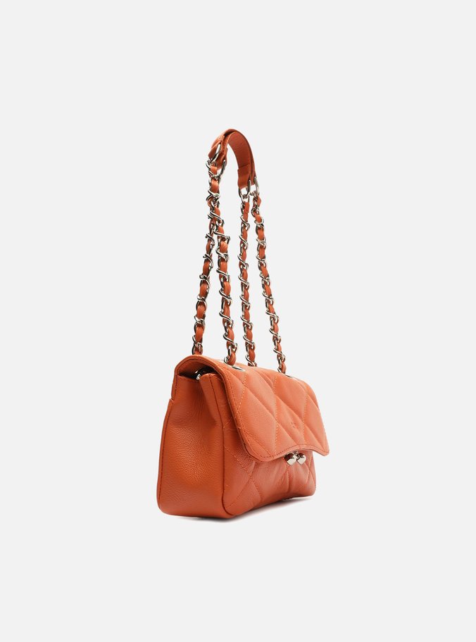 Bolsa Tiracolo Laranja Couro Mizz Pequena