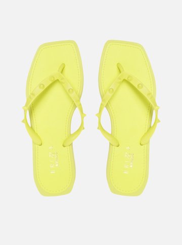 Chinelo de Dedo Amarelo Bico Quadrado Brizza Rock