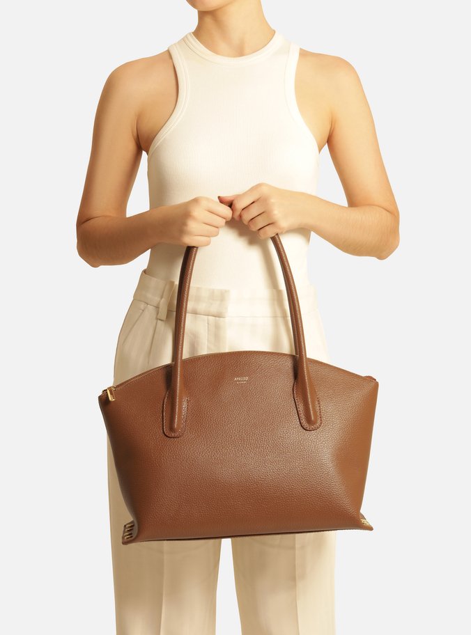 Bolsa Shopping Marrom Grande Ovalada