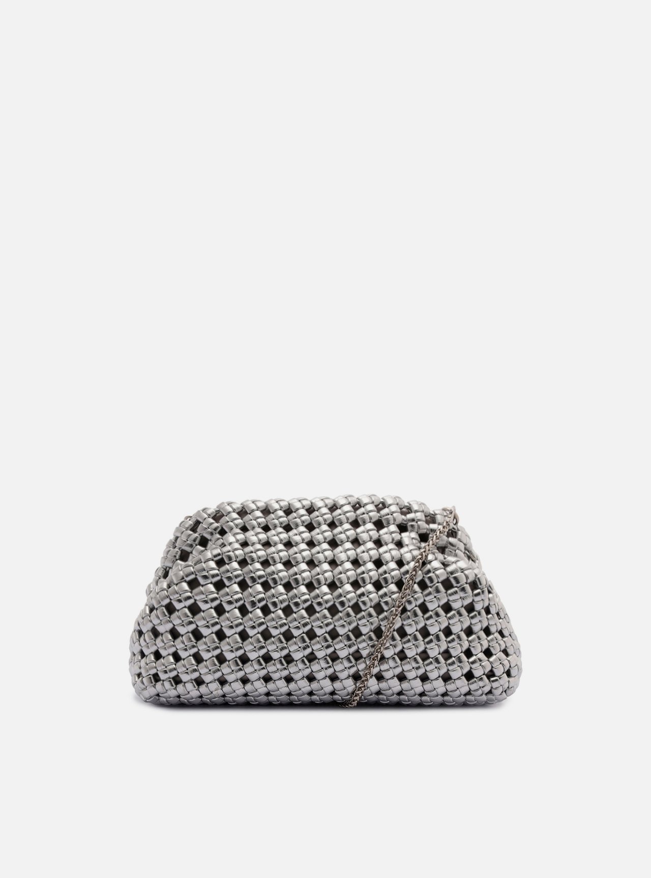 Bolsa Tiracolo Prata Tressê Média Corrente — foto 1