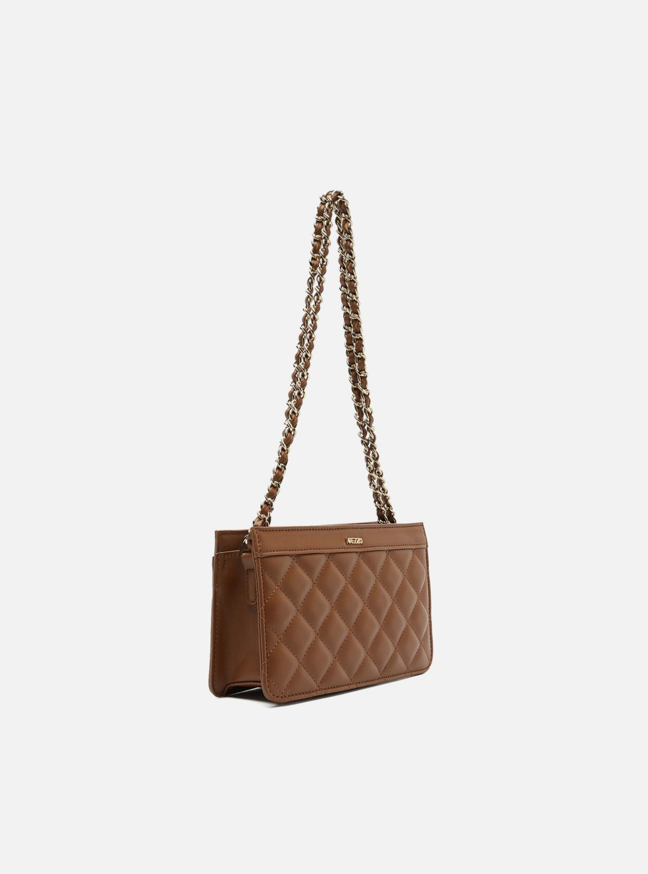 Bolsa Tiracolo Preta Couro Média Matelassê Corrente — foto 5