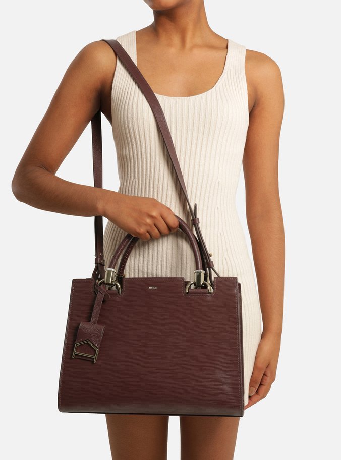Bolsa Tote Bordô Couro Abraccio Grande