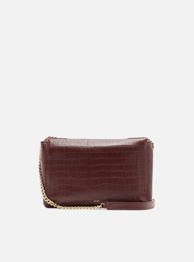 Bolsa Tiracolo Vermelha Couro Croco Média Reversível