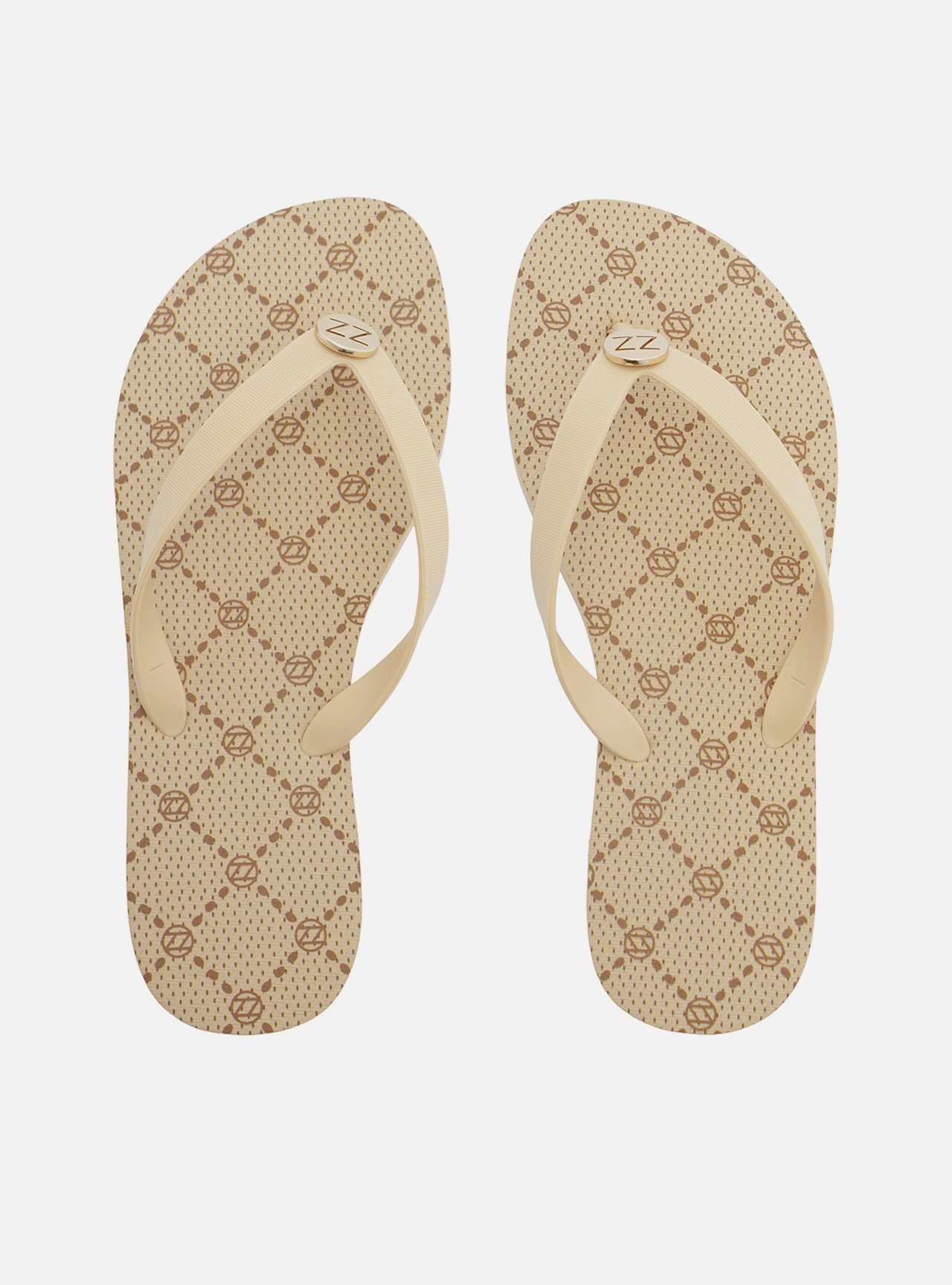 Chinelo de Dedo Off White Flatform Metais Brizza — foto 1
