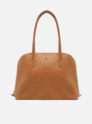 Bolsa Shopping Marrom Couro Grande Assinatura