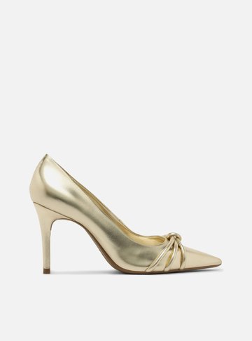 Scarpin Prata Verniz Salto Fino Tiras