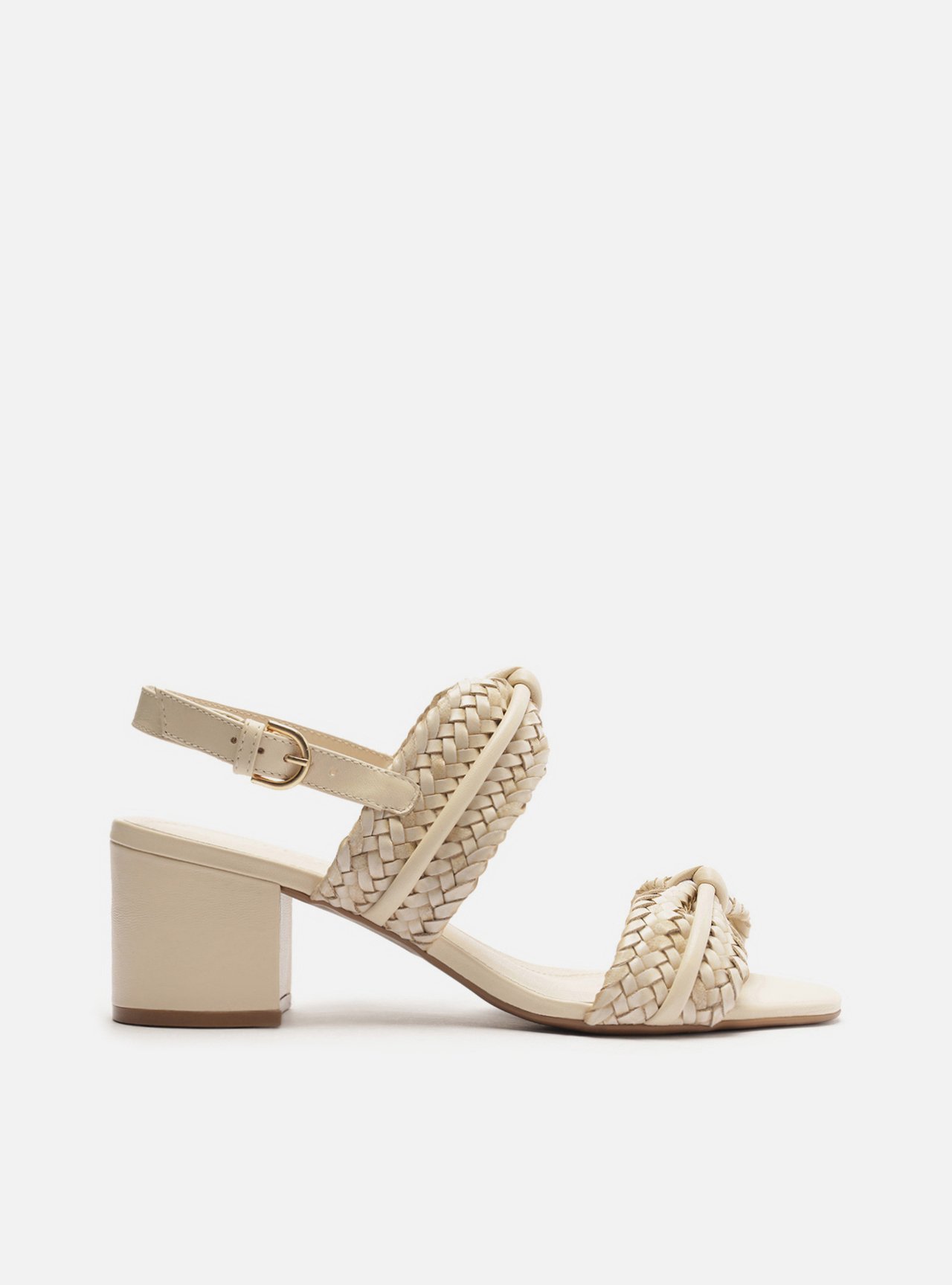 Sandália Off-White Bloco Tiras Largas Trançadas — foto 1