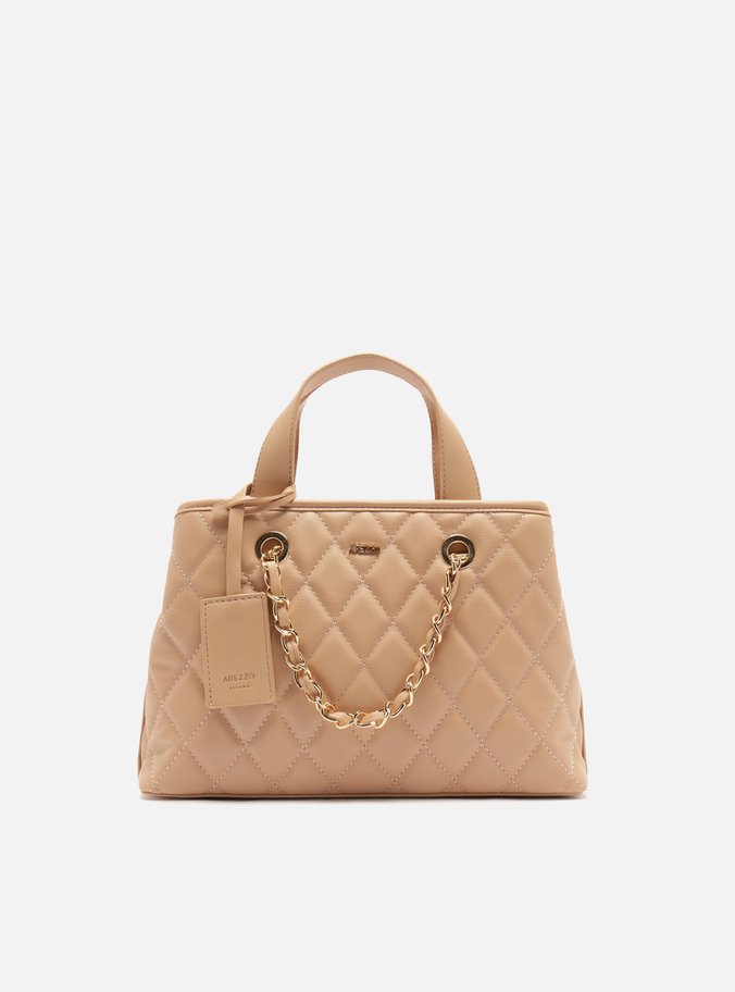 Bolsa Tote Nude Média Matelassê Bag Charm