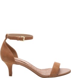 Sandália Nobuck Isabelli Salto Kitten Natural Peach