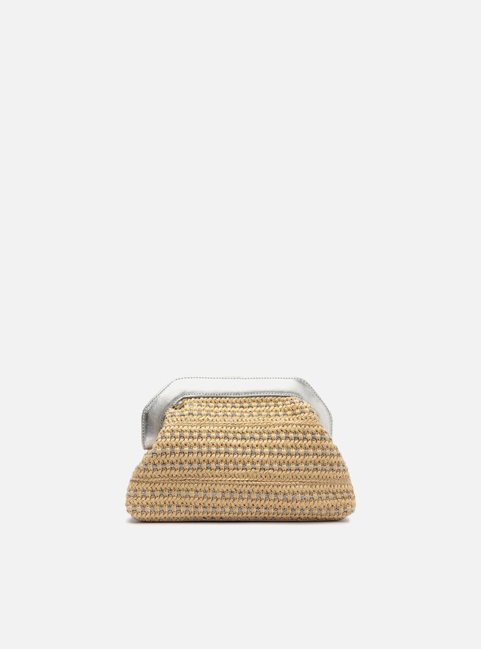 Clutch Bege Palha Pequena Trama