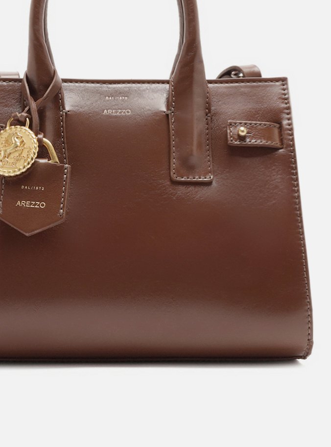 Bolsa Tote Marrom Couro  Média