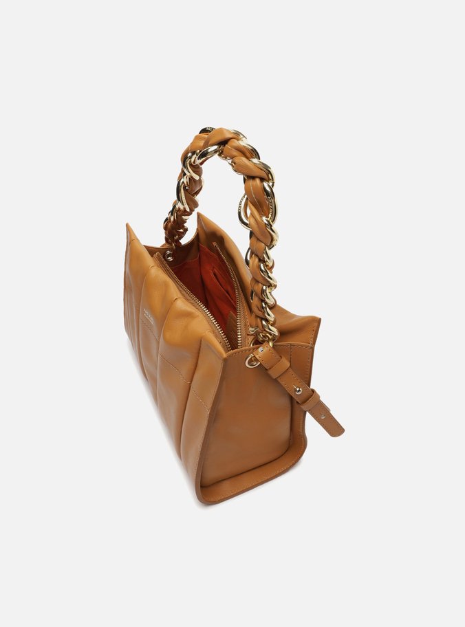 Bolsa Tote Marrom Couro Milano Média Corrente