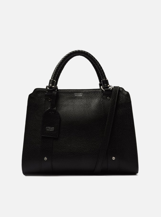 Bolsa Tote Couro Preta Piazza Grande