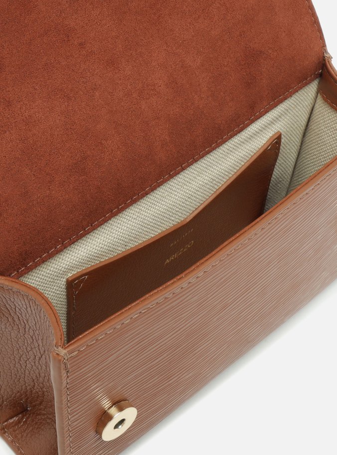 Bolsa Tiracolo Marrom Couro Abraccio Pequena