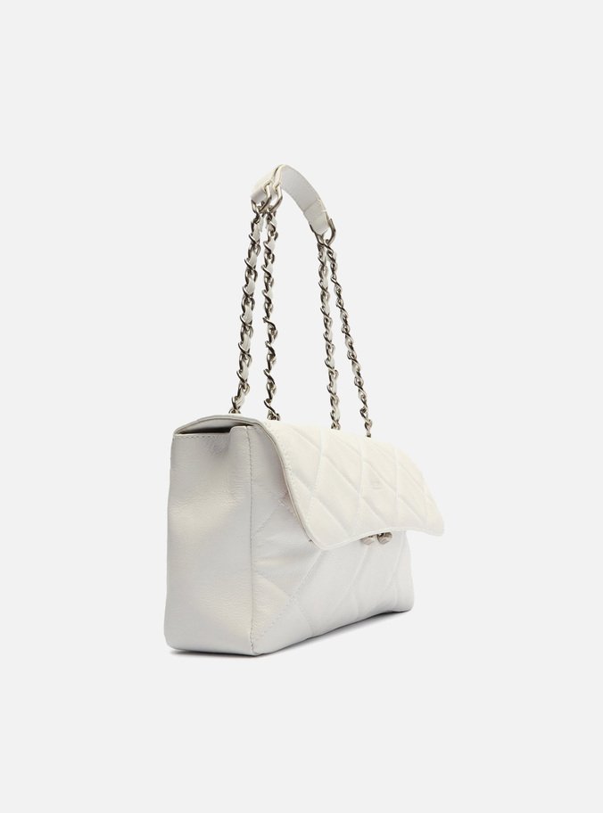 Bolsa Tiracolo Branca Couro Mizz Média