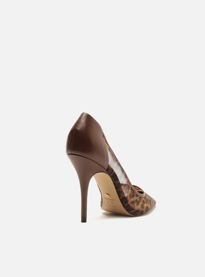 Scarpin Animal Print Tela Salto Fino Detalhe