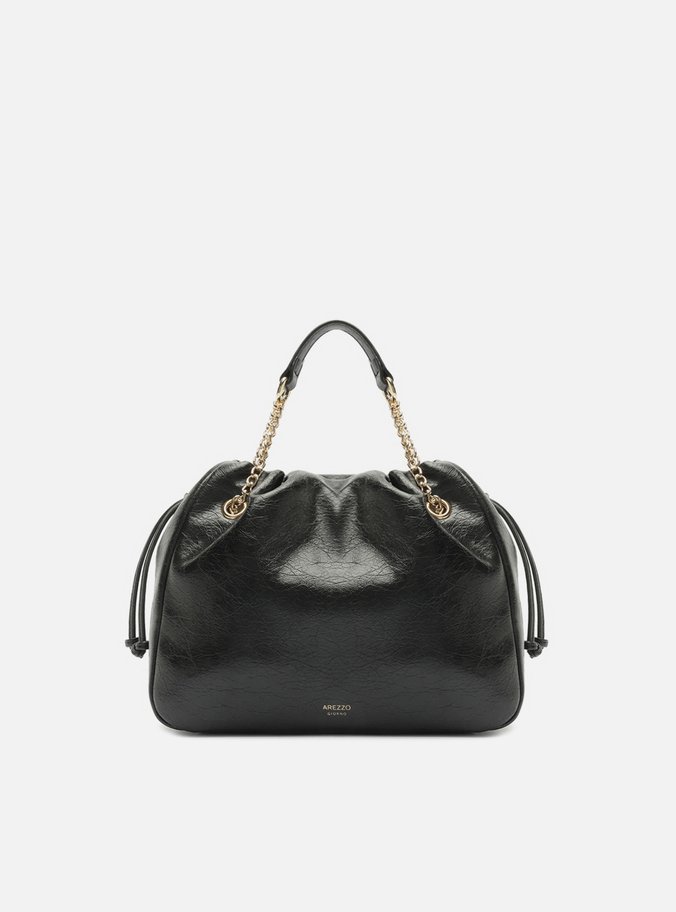 Bolsa Bucket Preta Média Alça Corrente