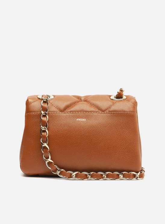 Bolsa Tiracolo Marrom Couro Mizz Pequena Tachas