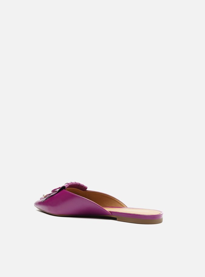 Mule Roxa Couro Tereza