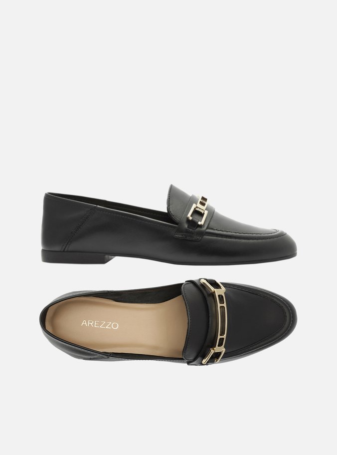 Mocassim Preto Salto Rasteiro