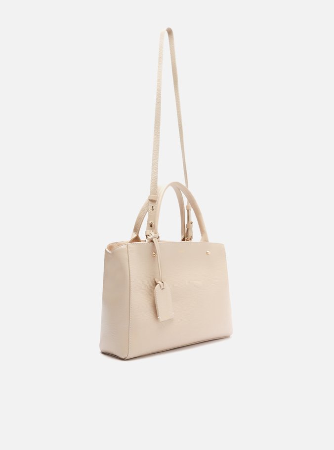Bolsa Tote Branca Milky Couro Wave Bella Média