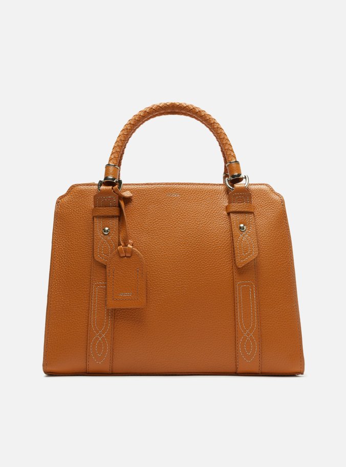 Bolsa Tote Marrom Couro Piazza Bordado Grande