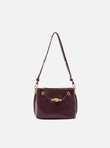 Bolsa Tiracolo Bordô Couro Helena Pequena Nó