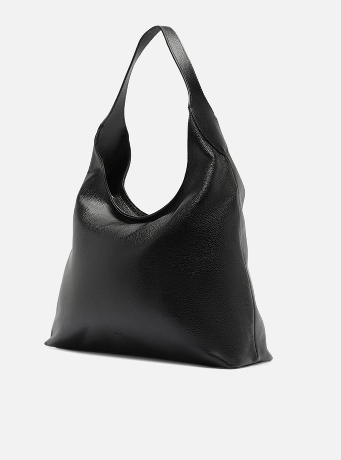 Bolsa Hobo Preta Couro Grande Alça Dupla