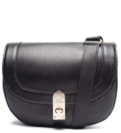 Bolsa Tiracolo Preta Couro Loli Média