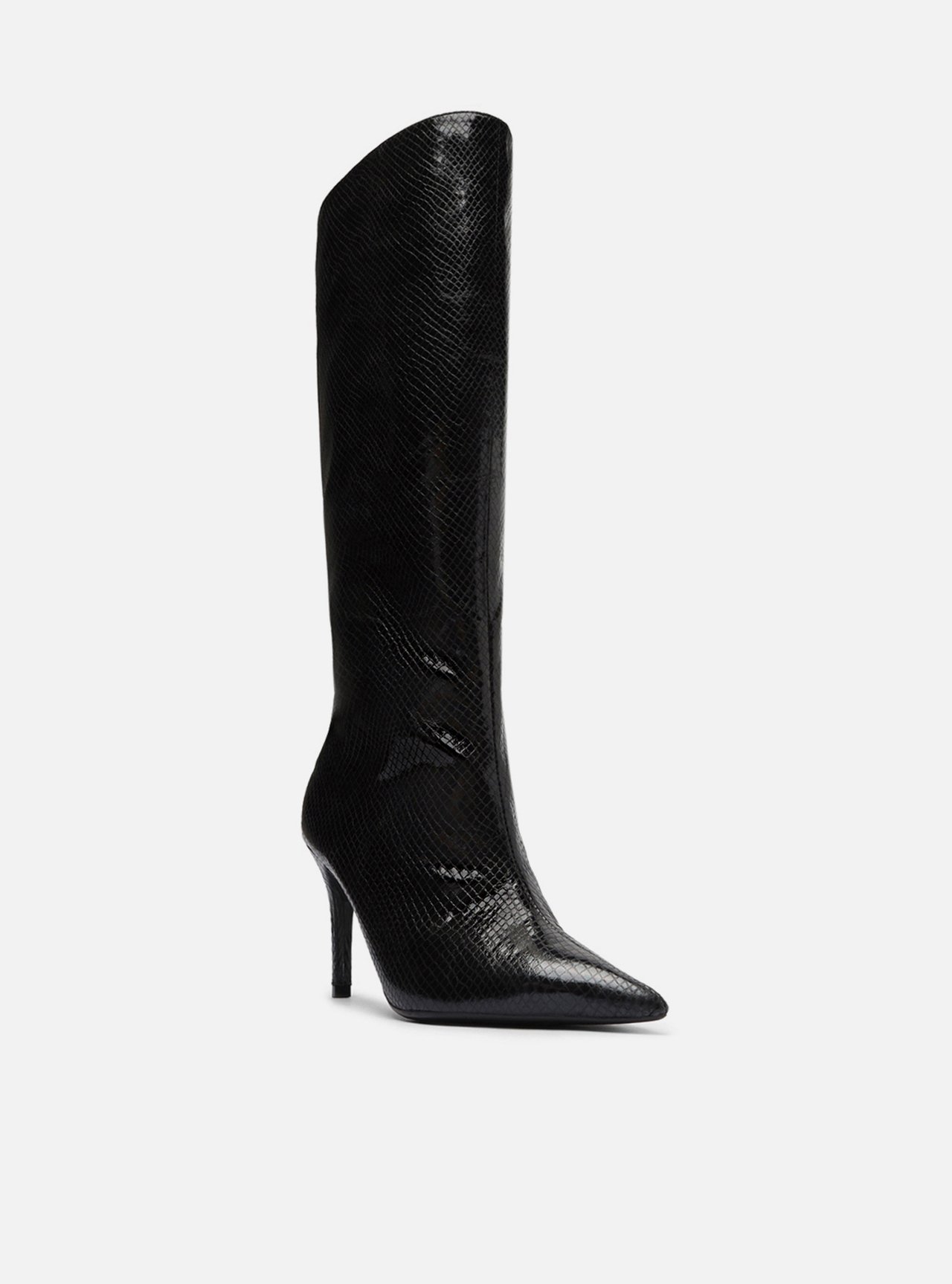 Bota Preta Snake Cano Alto Salto Fino — foto 3