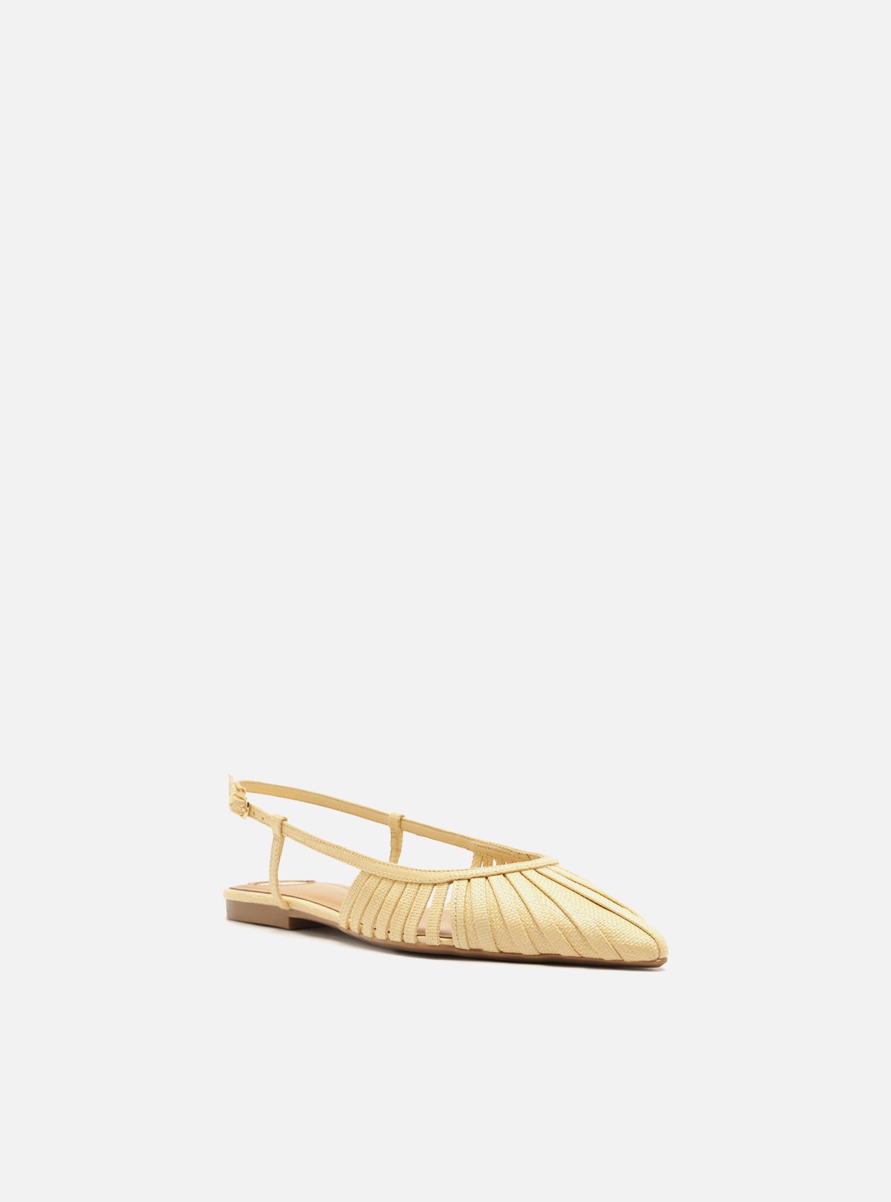 Sapatilha Nude Couro Bico Fino Slingback Tiras — foto 2