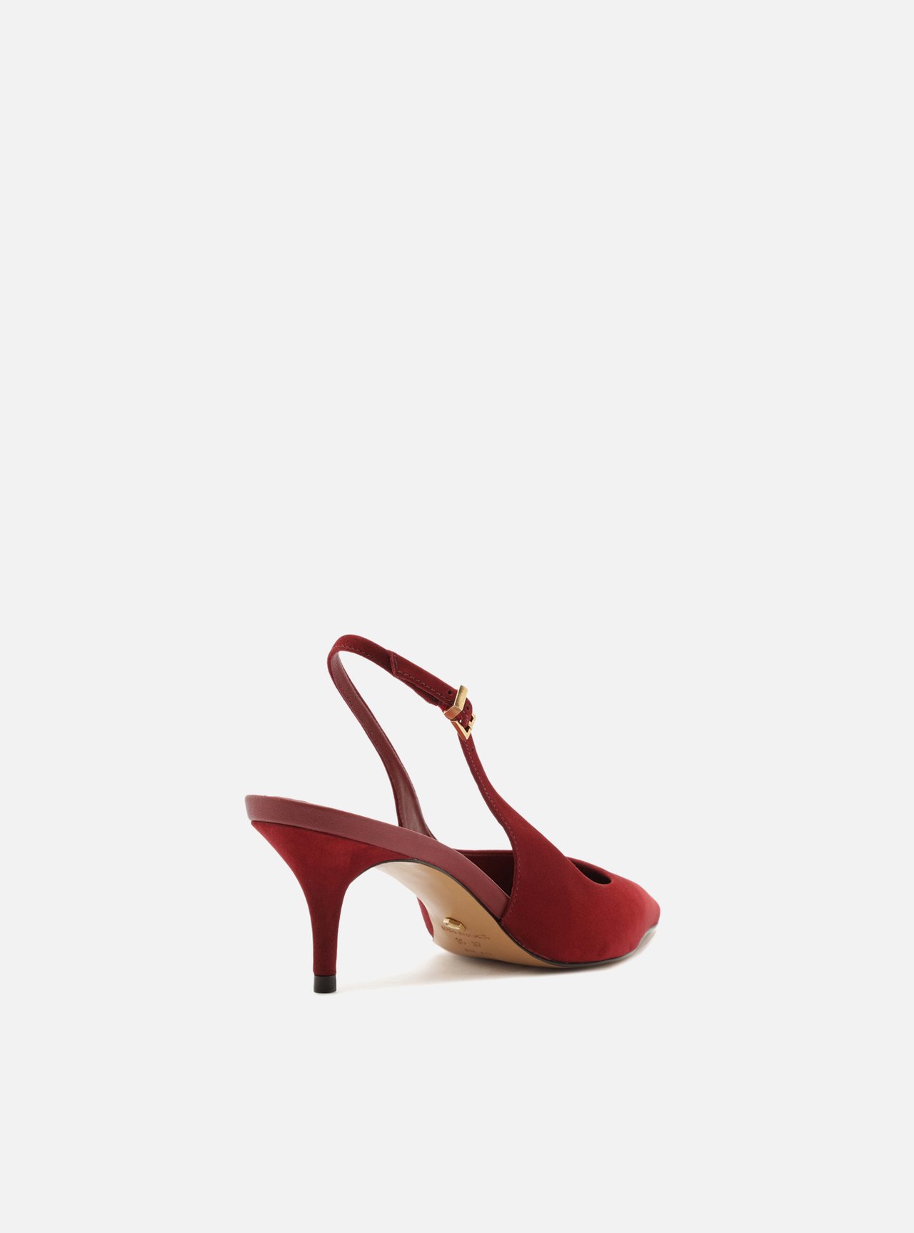 Scarpin Vermelho Acamurçado Slingback Salto Baixo — foto 3